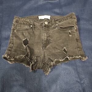 RSQ Venice Mid Rise‎ Black Distressed Shorts 3/26